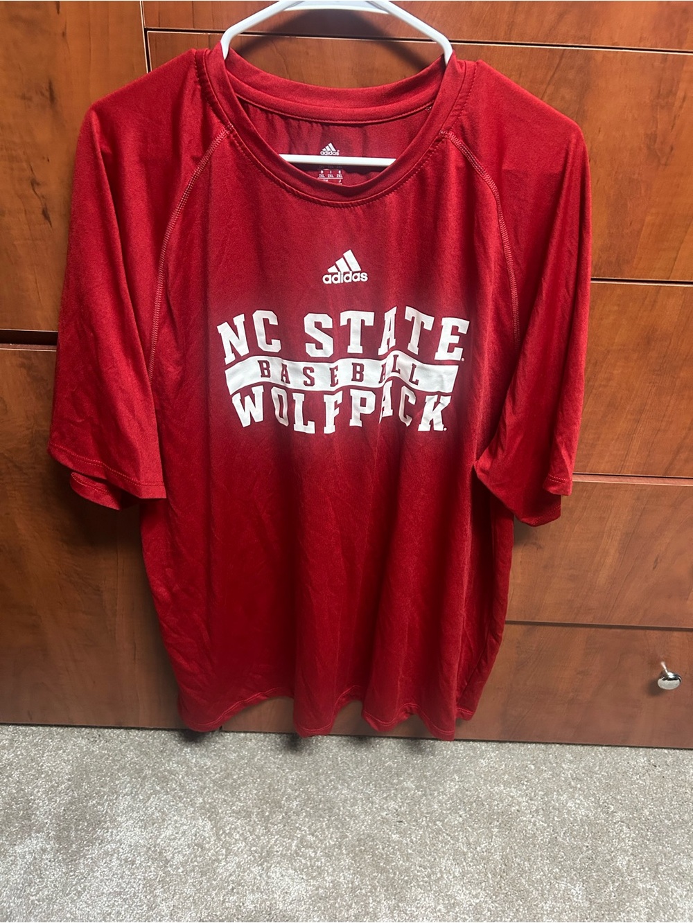 adidas Red NC State Wolfpack Baseball Shirt